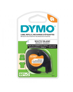 Nastro Dymo Letratag 12mtx2mm bianco da stirare.
