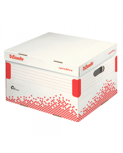 Scatole archivio di alta qualità dotate di un sistema di assemblaggio facile e veloce e AUTOMONTANTE. Dotate di doppia chiusura sul dorso per evitare rotture del foro di presa; doppie pareti e doppio fondo per la massima tenuta. Realizzate  con il 100% di