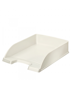 Vaschetta Plus Wow in robusto polistirene, sovrapponibile in verticale o a sbalzo. Contiene documenti fi no al formato 22x30cm. Dimensioni: 25,5x35,7x7cm.