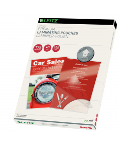 Buste pouch iLAM UDT "Unique direction technology", facile e veloce. Nessun rischio di inceppamento. Le frecce presenti sulle pouch mostrano il corretto verso di inserimento e scompaiono dopo la plastificazione. Il documento sarà quindi plastificato resis