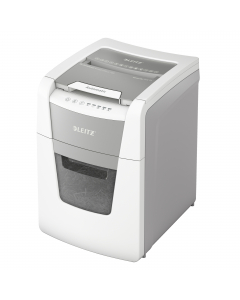 Il distruggidocumenti Leitz IQ è completamente automatico con un'esclusiva funzione di svuotamento pulito. Così intelligente che lavora da solo senza fare rumore, basta inserire la risma di carta (incl. punti e graffette), chiudere il coperchio e si potrà