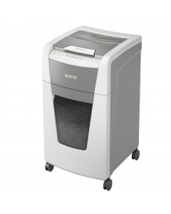 Il distruggidocumenti Leitz IQ è completamente automatico con un'esclusiva funzione di svuotamento pulito. Così intelligente che lavora da solo senza fare rumore, basta inserire la risma di carta (incl. punti e graffette), chiudere il coperchio e si potrà