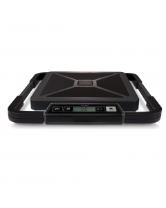 Bilancia digitale industriale per pacchi fino a 50kg. Maniglia avvolgente incorporata per agevolare il trasporto. Consente di trasportare la bilancia verso i pacchi pesanti. Schermo LCD rimovibile che può essere posizionato anche a parete. La visualizzazi