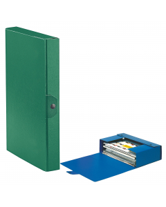 Scatola progetto EUROBOX realizzata in Presspan biverniciato da 1mm. Superficie esterna goffrata con effetto extra bright. Chiusura 1 bottone. Formato utile 25x35cm.