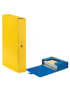 Scatola progetto EUROBOX realizzata in Presspan biverniciato da 1mm. Superficie esterna goffrata con effetto extra bright. Chiusura 1 bottone. Formato utile 25x35cm.