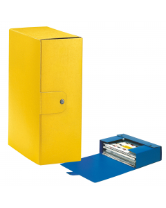 Scatola progetto EUROBOX realizzata in Presspan biverniciato da 1mm. Superficie esterna goffrata con effetto extra bright. Chiusura 1 bottone. Formato utile 25x35cm. Confezione da 5 scatole.