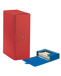 Scatola progetto EUROBOX realizzata in Presspan biverniciato da 1mm. Superficie esterna goffrata con effetto extra bright. Chiusura 1 bottone. Formato utile 25x35cm. Confezione da 5 scatole.