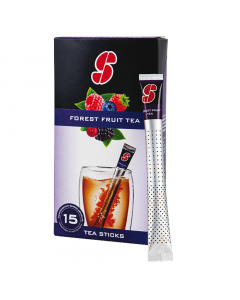 Astuccio in cartone contenente 15 sticks in alluminio gusto Forest Fruit Tea. Un infuso di foglie di tè nero Ceylon proveniente dallo Stri Lanka unito agli aromi di frutti di bosco. L'innovativo stick in alluminio custodisce l'aroma del tè senza assorbirl