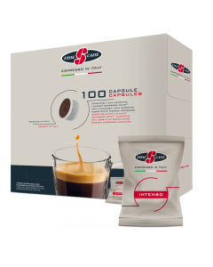 Capsula caffè monodose intenso compatibile con le macchine Lavazza Espresso Point (e Lavazza Espresso Point Bidose Maxi solo con adattatore). Gusto rotondo e aroma fragrante, con sentore di cioccolato e sfumature speziate. Corpo cremoso e retrogusto persi