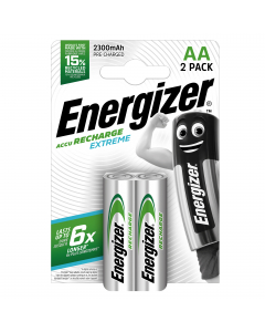 Le prime ricaricabili al mondo prodotte con una percentuale di batterie riciclate mantenendo inalterate le prestazioni, garantiscono una durata fi no a 6 volte superiore ad un'alcalina standard*. La tecnologia Energizer permette la presenza di addittivi s