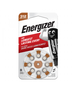 Pile per apparecchi acustici 312 Zinc Air. Confezionati in blister da 8 pile
