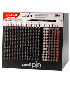 Espositore da banco con 240 fineliner assortiti a inchiostro pigmentato, resistente alla luce e all`acqua, per una lunga durata. Fusto in plastica e cappuccio anti soffocamento. Ideale per il disegno tecnico e professionale, per illustratori e grafici.