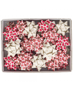 Stelle nastro in carta erba 100% riciclata. Fantasie assortite natale.