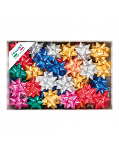 Stelle di nastro liscio 6800 19mm, diametro 9cm, in colori natalizi assortiti