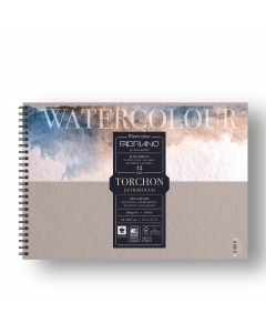 LA CARTA PER ACQUERELLO FABRIANO WATERCOLOR TORCHON SI PRESENTA CON UNA GRANA "ROTONDA" CHE PERMETTE DI OTTENERE RISULTATI PITTORICI DI PARTICOLARE EFFETTO. LA CARTA È REALIZZATA CON UNA MISCIELA DI COTONE. PRODOTTA CON 100% DI CELLULOSA ECF. CERTIFICATA 