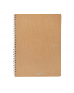 Quaderno con rilegatura a spirale elegante in argento dalla superficie opaca. 70 fogli interni in carta da 90 g/m2 microforate. Copertina in cartoncino da 290 g/m2, retrocopertina in cartoncino da 350 g/m2 che rappresenta una base solida che permette di s