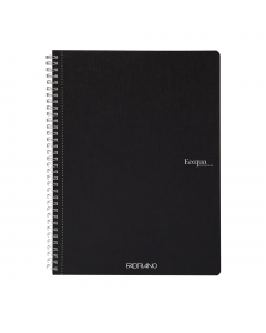 Quaderno con rilegatura a spirale elegante in argento dalla superficie opaca. 70 fogli interni in carta da 90 g/m2 microforate. Copertina in cartoncino da 290 g/m2, retrocopertina in cartoncino da 350 g/m2 che rappresenta una base solida che permette di s