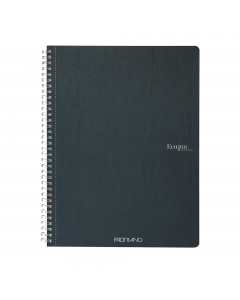 Quaderno con rilegatura a spirale elegante in argento dalla superficie opaca. 70 fogli interni in carta da 90 g/m2 microforate. Copertina in cartoncino da 290 g/m2, retrocopertina in cartoncino da 350 g/m2 che rappresenta una base solida che permette di s