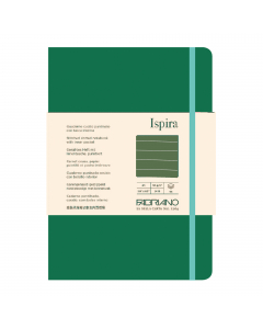 Elegante taccuino con rilegatura cucita a filorefe, apertura a 180°. Dotato di chiusura con elastico e segnalibro abbinato alla copertina. Tasca interna a soffietto in carta. Copertina flessibile in cartoncino 350g/m2. 96 fogli interni di carta extra lisc