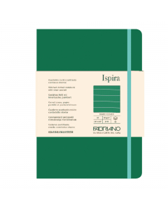 Elegante taccuino con rilegatura cucita a filorefe. Dotato di chiusura con elastico e segnalibro abbinato alla copertina. Tasca interna a soffietto in carta. Copertina rigida rivestita in carta 140g/m2. 96 fogli interni di carta extra liscio 85 g/m2. Form