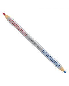 Matita bicolore Jumbo Grip per sillabazione e correzioni. Fusto triangolare ergonomica. Area grip per un'impugnatura stabile e antiscivolo. Mina resistente alla rottura grazie allo speciale processo di incollaggio.
