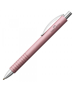 Fusto e impugnatura ergonomica in alluminio anodizzato. Clip a molla in metallo, cromata lucida. Refill nero a tratto largo punta B.