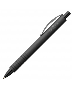 Fusto e impugnatura ergonomica in alluminio anodizzato. Clip a molla in metallo, cromata lucida. Refill nero a tratto largo punta B.