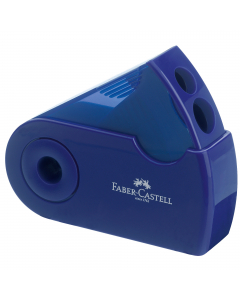 Temperamatite con contenitore richiudibile e vite di sicurezza. Dimensioni 70x34x20mm. Colore rosso e blu assortiti.