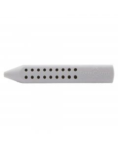 Gomma per matita in vinile senza PVC e ftalati. Grigia e forma di matita conforme agli standard di sicurezza (EN71). Dimensioni 90x15x15mm.