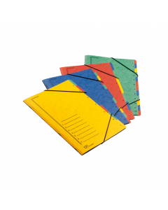 Monitore a 7 scomparti. Pratica cartella a 7 scomparti con elastico di chiusura in 4 colori vivaci. Realizzata in cartoncino da 450gr per la copertina e 320gr per gli scomparti. Formato utile 24x34cm.