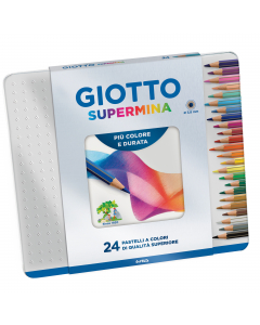 Pastello esagonale "premium" verniciato nel colore della mina con spigoli dorati. Esagono del pastello 7,6 mm per una facile impugnatura. Lunghezza 18cm. Mina extra-large di qualità superiore 3,8 mm, ricca di pigmenti coloranti per un'ottima resa ed una l