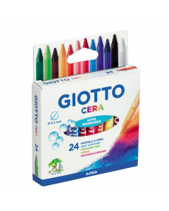 Pastello a cera tondo, fascettato diametro 8.5mm,  lunghezza 90mm.Colori ricchi, vivaci e coprenti. L'ottima qualità delle cere utilizzate rende questi pastelli facili da stendere e perfetti per tutte le tecniche di coloritura, compreso il graffito. Formu