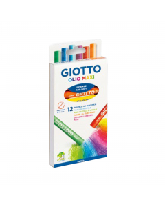 Pastello ad olio tondo fascettato. Colori ricchi e coprenti, si stendono con facilita'. F.to gigante per una grande riserva di colore: lunghezza 7cm, diametro 10mm.