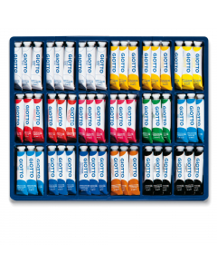 Tempera ultrafine concentrata, in tubetto di alluminio con tappo a vite in plastica. Ideale per pittura, particolarmente ricca di pigmenti è densa e coprente diluibile con acqua fino ad ottenere effetti di trasparenza, si può facilmente miscelare per crea