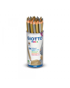 Pastellone gigante verniciato nel colore della mina con spigoli dorati. Mina gigante diam. 5,5mm per una grande riserva di colore.