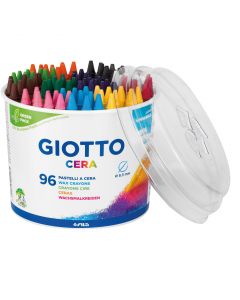 Pastello a cera tondo, fascettato diametro 8.5mm,  lunghezza 90mm.Colori ricchi, vivaci e coprenti. L'ottima qualità delle cere utilizzate rende questi pastelli facili da stendere e perfetti per tutte le tecniche di coloritura, compreso il graffito. Formu
