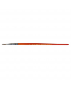 Pennello per acquerello e tempera. Manico verniciato naturale, punta tonda in pelo di bue.