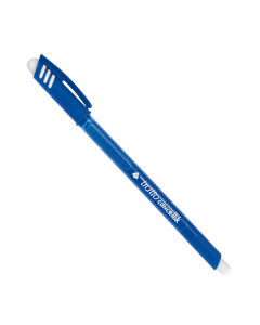 Inchiostro permanente dopo 24h. Cappuccio anti soffocamento. Spazio per la personalizzazione. Fusto e cappuccio nel colore dell'inchiostro.
La penna è dotata di doppia gomma : sul fusto e sul cappuccio.
Punta 1,0mm. Colore: blu.