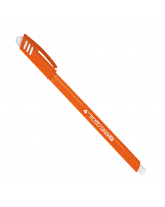 Inchiostro permanente dopo 24h. Cappuccio anti soffocamento. Spazio per la personalizzazione. Fusto e cappuccio nel colore dell'inchiostro.
La penna è dotata di doppia gomma : sul fusto e sul cappuccio.
Punta 1,0mm. Colore: arancio.