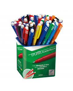 Astuccio colori assortiti ( barattolo ).
Inchiostro permanente dopo 24h. Cappuccio anti soffocamento. Spazio per la personalizzazione. Fusto e cappuccio nel colore dell'inchiostro.
La penna è dotata di doppia gomma : sul fusto e sul cappuccio.
Punta 1,0mm