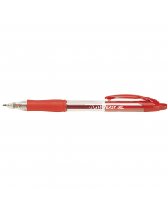 Penna a sfera con meccanismo a scatto. Punta in acciaio inox. Sfera in carburo tugsteno. Inchiostro gel a base d'acqua. Impugnatura in gomma antiscivolo. Refill autopulente. Scrittura morbida e scorrevole. 
Punta 0,5mm. Colore: rosso.