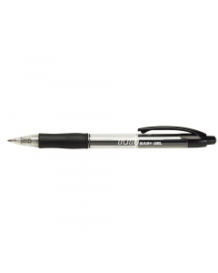 Penna a sfera con meccanismo a scatto. Punta in acciaio inox. Sfera in carburo tugsteno. Inchiostro gel a base d'acqua. Impugnatura in gomma antiscivolo. Refill autopulente. Scrittura morbida e scorrevole. 
Punta 0,5mm. Colore: nero.