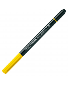 Pennarello a due punte di ottima qualità. Punta fine per disegni di precisione, contorni e dettagli. La punta pennello permette invece una pennellata piatta, morbida e pulita. Colori a base acqua perfettamente acquerellabili.