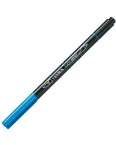 Pennarello a due punte di ottima qualità. Punta fine per disegni di precisione, contorni e dettagli. La punta pennello permette invece una pennellata piatta, morbida e pulita. Colori a base acqua perfettamente acquerellabili.