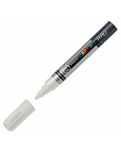 Marcatore indelebile a base d'acqua. Colori brillanti e coprenti. Scrive su carta, plastica, cd, tessuti, vetro, metallo. Non passa la carta.
Punta conica in fibra da 2mm.
Colore: bianco