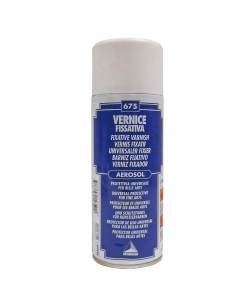 Vernice protettiva incolore. Uso universale. Invisibile applicata in strato sottile. 
Fissa e proteggere documenti, disegni, acquerelli, stampe, dipinti a tempera o a olio. Essiccazione rapida.