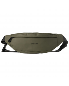 Marsupio realizzato con materiale gommato resistente all'acqua e idrorepellente. Dotato di vano con tasca segreta e tasca posteriore con zip. indossabile a marsupio o a tracolla.