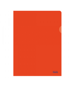 Cartelline a L  rosso a buccia d'arancia in polipropilene con lunetta per facilitare l'apertura. Formato utile: 22x30cm. Confezione da 50 cartelline. Made in Italy