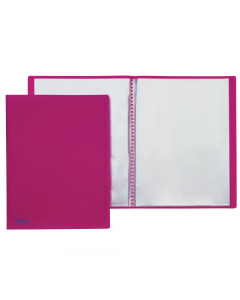 Portalistino in Naturene (polipropilene) con copertina fucsia e flessibile. Le 50 buste sono fisse e aperte sul lato superiore. Finitura buccia di arancia. Formato contenuto 22x30cm. Made in Italy