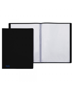 Portalistini realizzati in polipropilene con copertina nero e flessibile. 50 buste interne con finitura liscia ultra trasparente. Formato utile: 22x30cm. Made in Italy